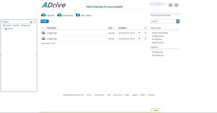 ADrive Admin Page