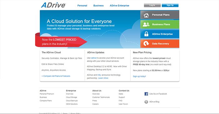 ADrive Home Page