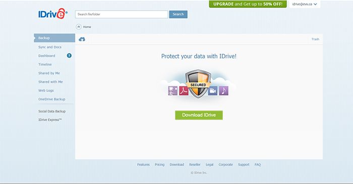 IDrive Admin Page