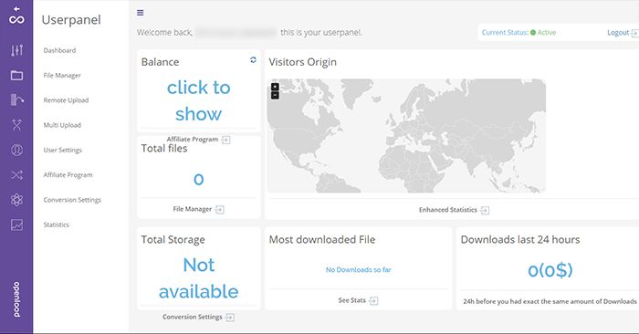 openload Admin Page