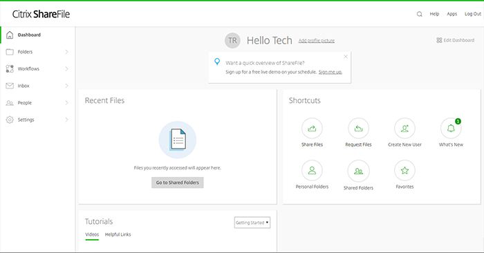 ShareFile Admin Page