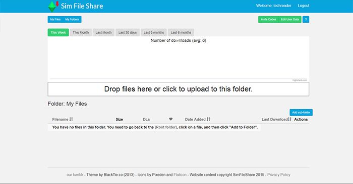 Sim File Share Admin Page