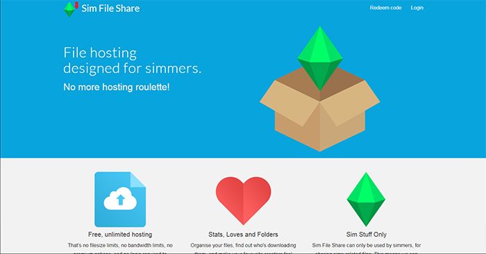 Sim File Share Home Page