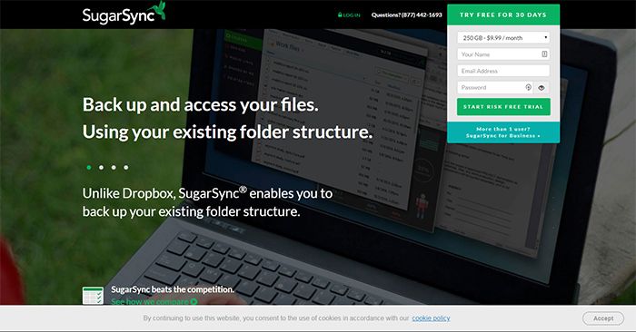 Sugarsync Home Page